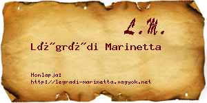 Légrádi Marinetta névjegykártya